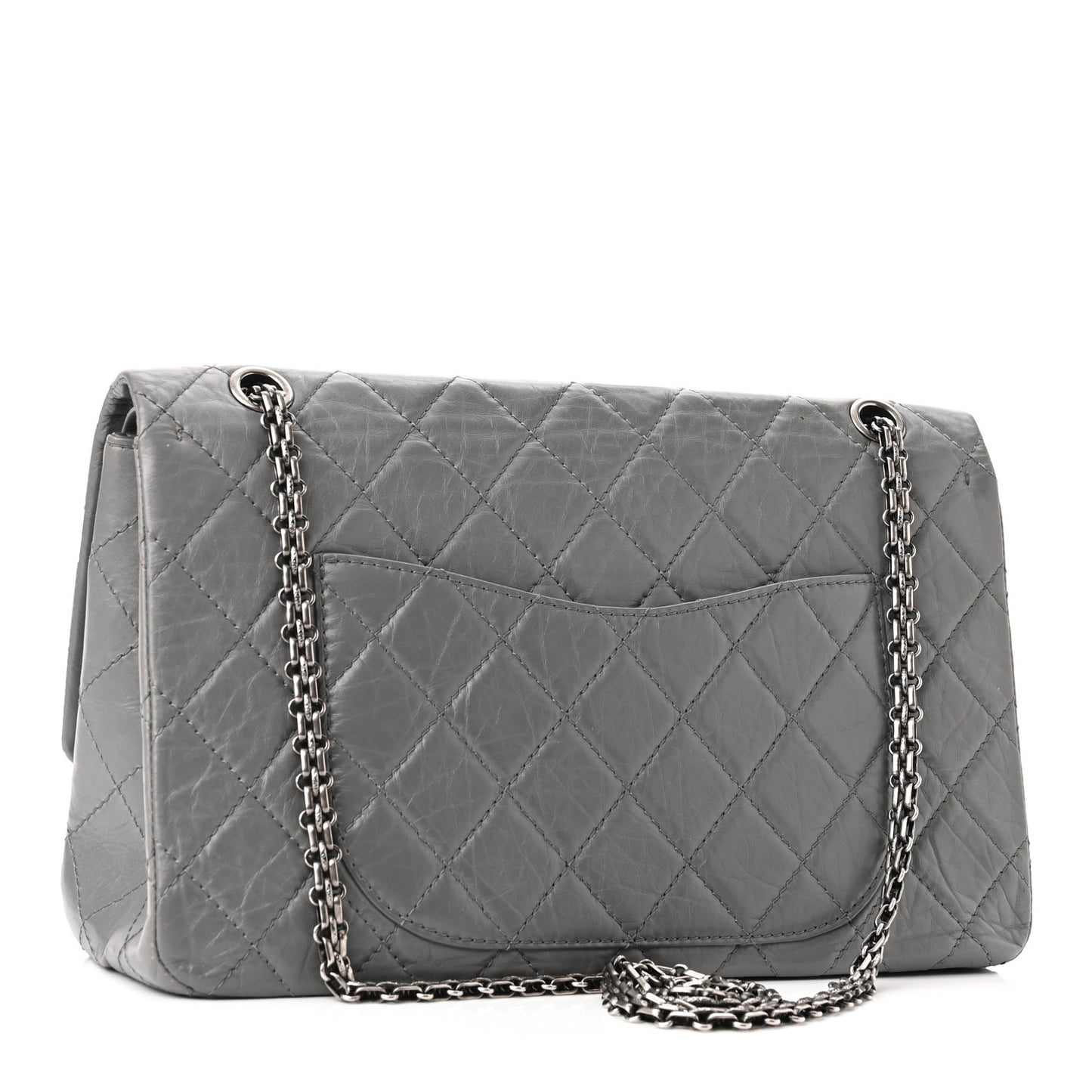 Aged Calfskin Quilted 2.55 Reissue 227 Flap Grey