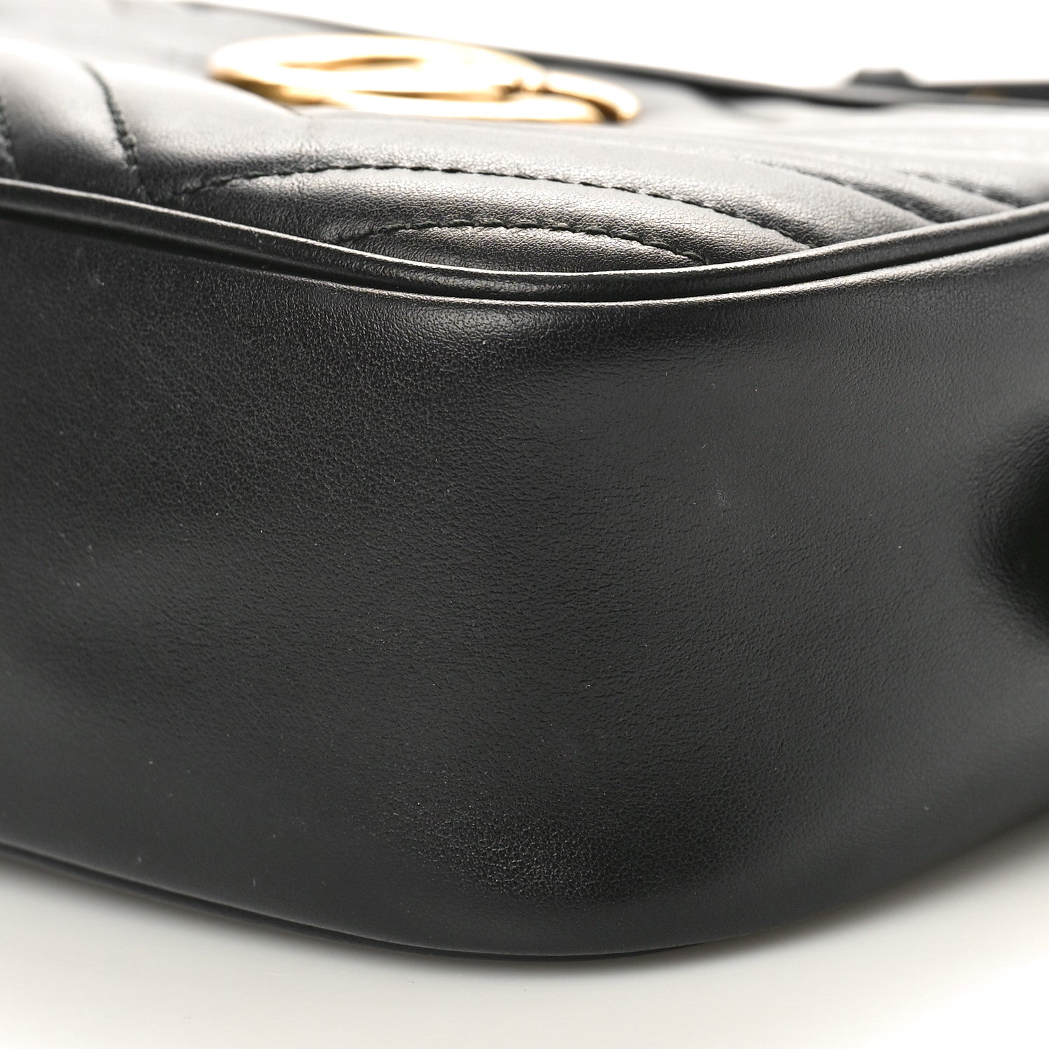 Gucci Calfskin Matelasse Small GG Marmont Chain Shoulder Bag Black 10 of 10