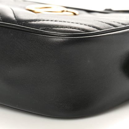 Gucci Calfskin Matelasse Small GG Marmont Chain Shoulder Bag Black 10 of 10