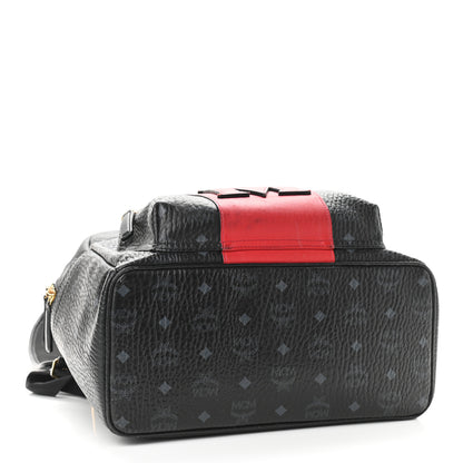 MCM Visetos Medium Stark Logo Stripe Backpack Black Red 3 of 18