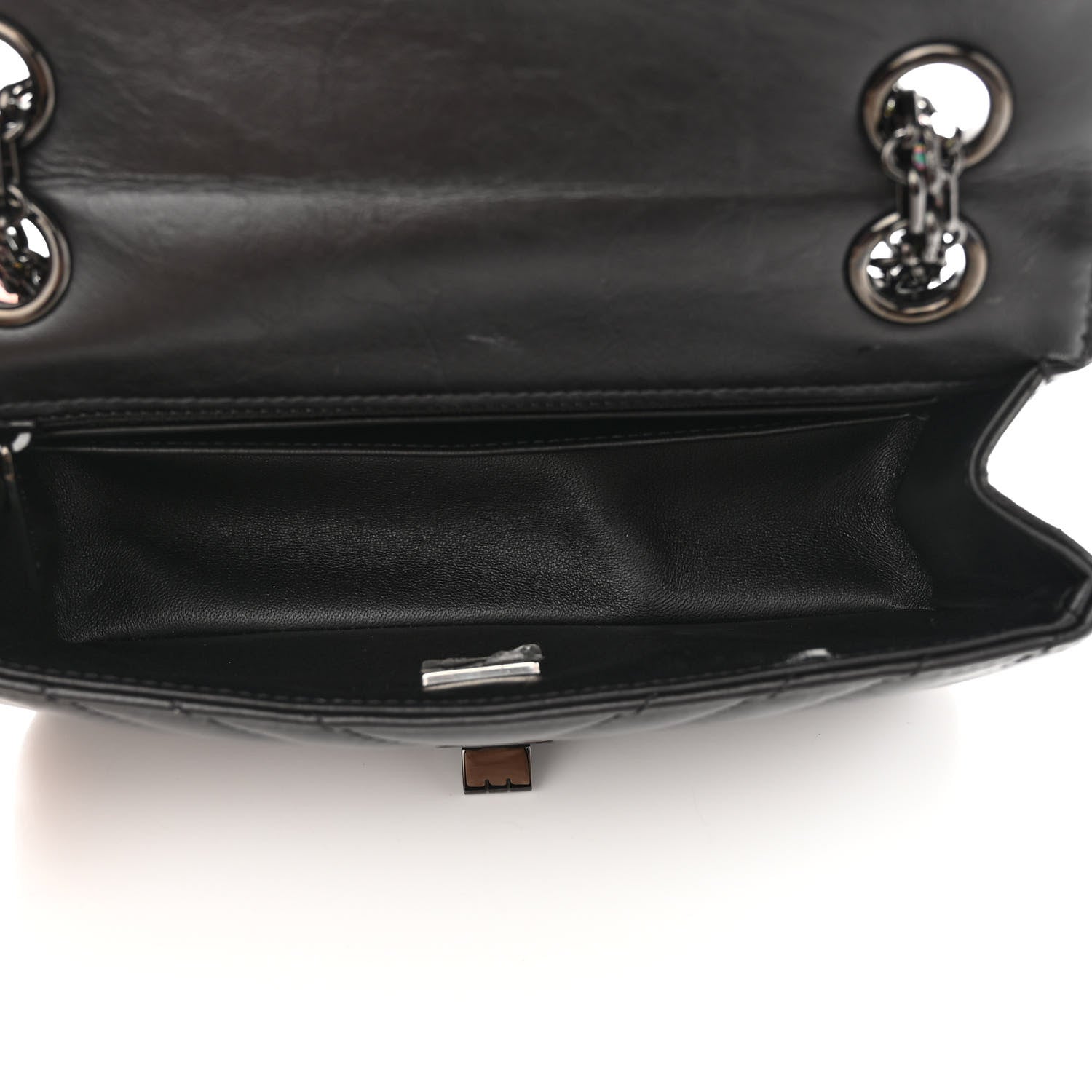 Chanel Aged Calfskin Chevron Quilted 2.55 Reissue Mini Flap So Black 5 of 13