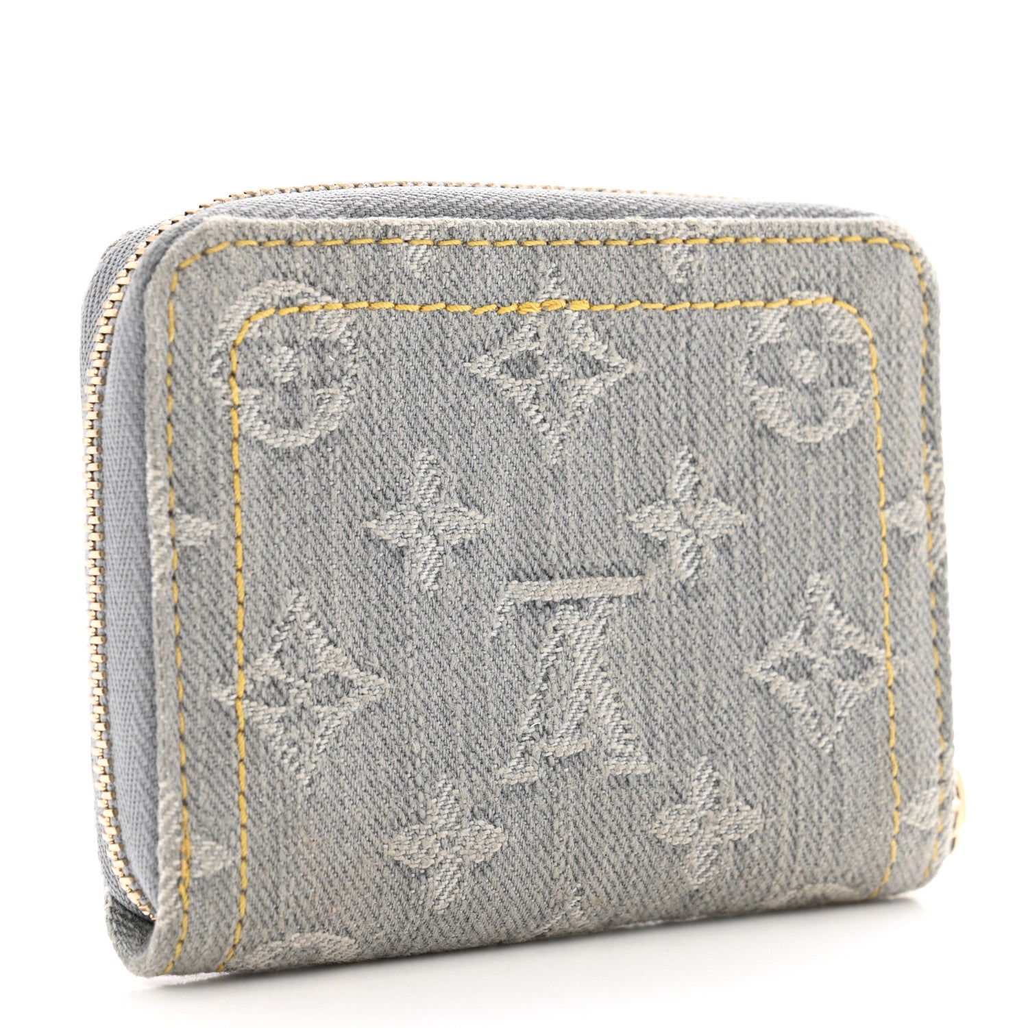 Louis Vuitton Denim Monogram Zippy Coin Purse Washed Gray 3 of 8