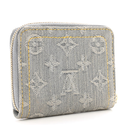 Louis Vuitton Denim Monogram Zippy Coin Purse Washed Gray 3 of 8