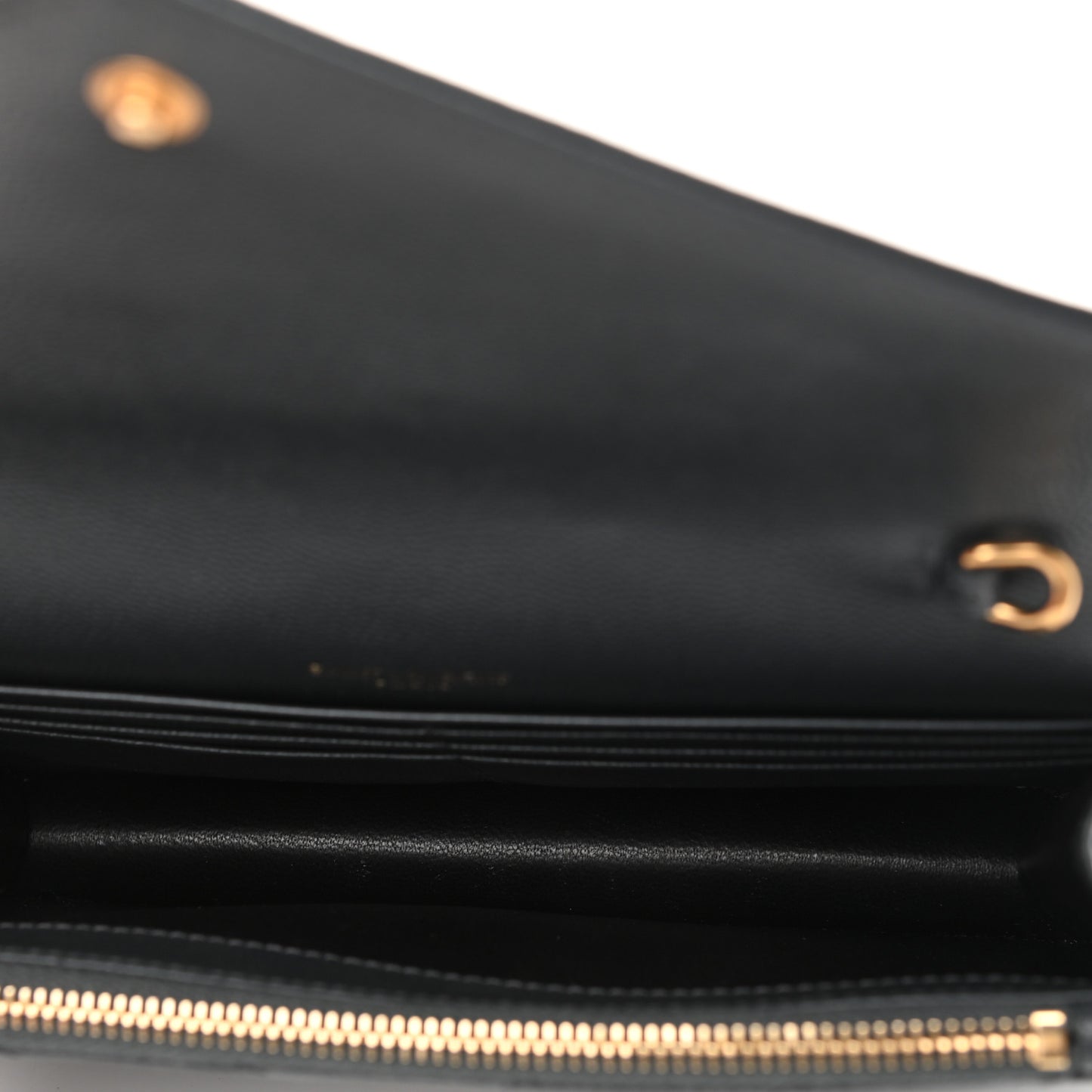 Grain De Poudre Matelasse Chevron Monogram Envelope Chain Wallet Dark Smog