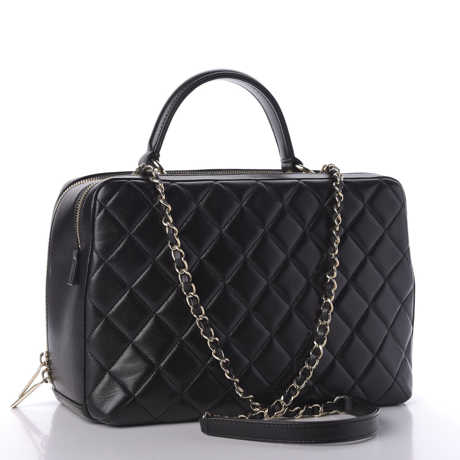 Chanel Lambskin Quilted Large Trendy CC Bowling Bag Black 3 of 9