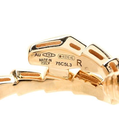 Bulgari 18K Yellow Gold Diamond Serpenti Viper Hoop Earrings 5 of 6