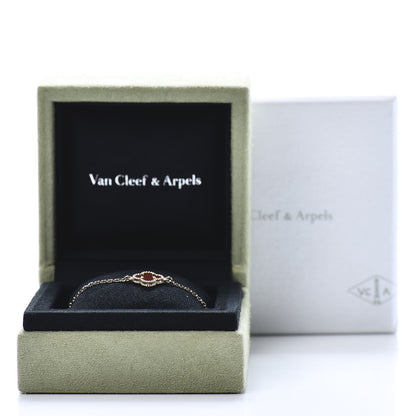 Van Cleef & Arpels 18K Rose Gold Carnelian Sweet Alhambra Bracelet 7 of 7