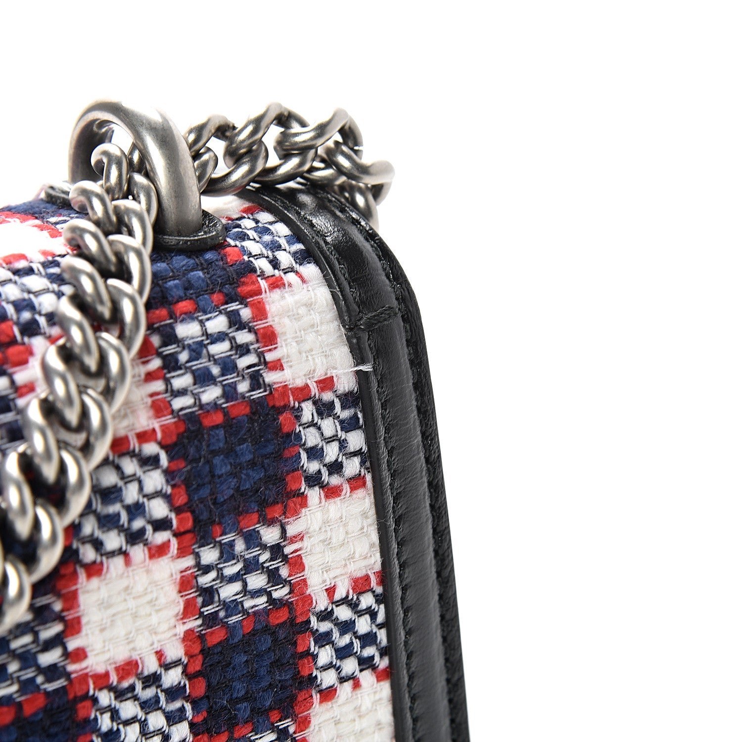 Gucci Vintage Tweed Check Small Dionysus Shoulder Bag White Hibiscus Red Marine 11 of 11