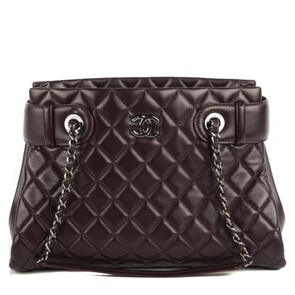 Chanel Lambskin Quilted Small Coco Loop Tote Burgundy 1 of 8