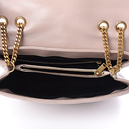 Saint Laurent Calfskin Y Quilted Monogram Medium Loulou Chain Satchel Light Natural 5 of 9
