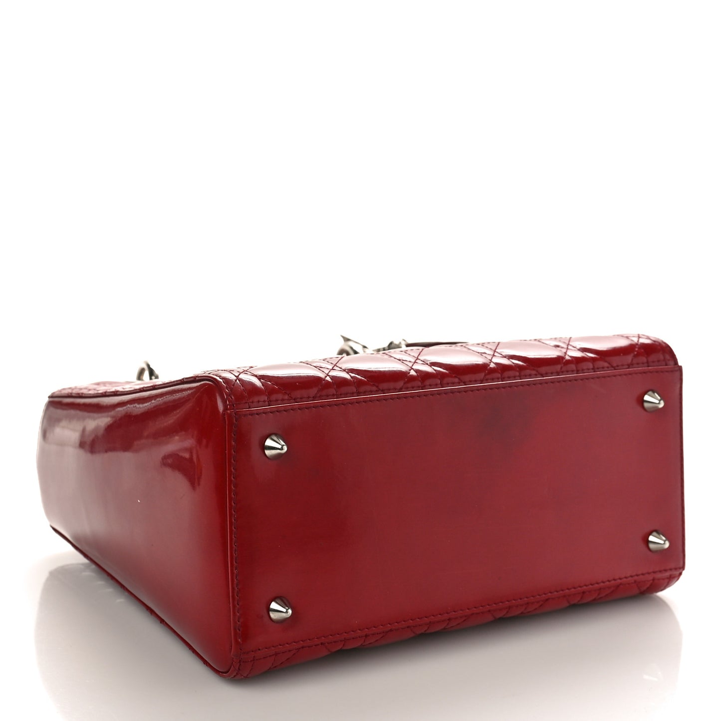 Patent Cannage Medium Lady Dior Red