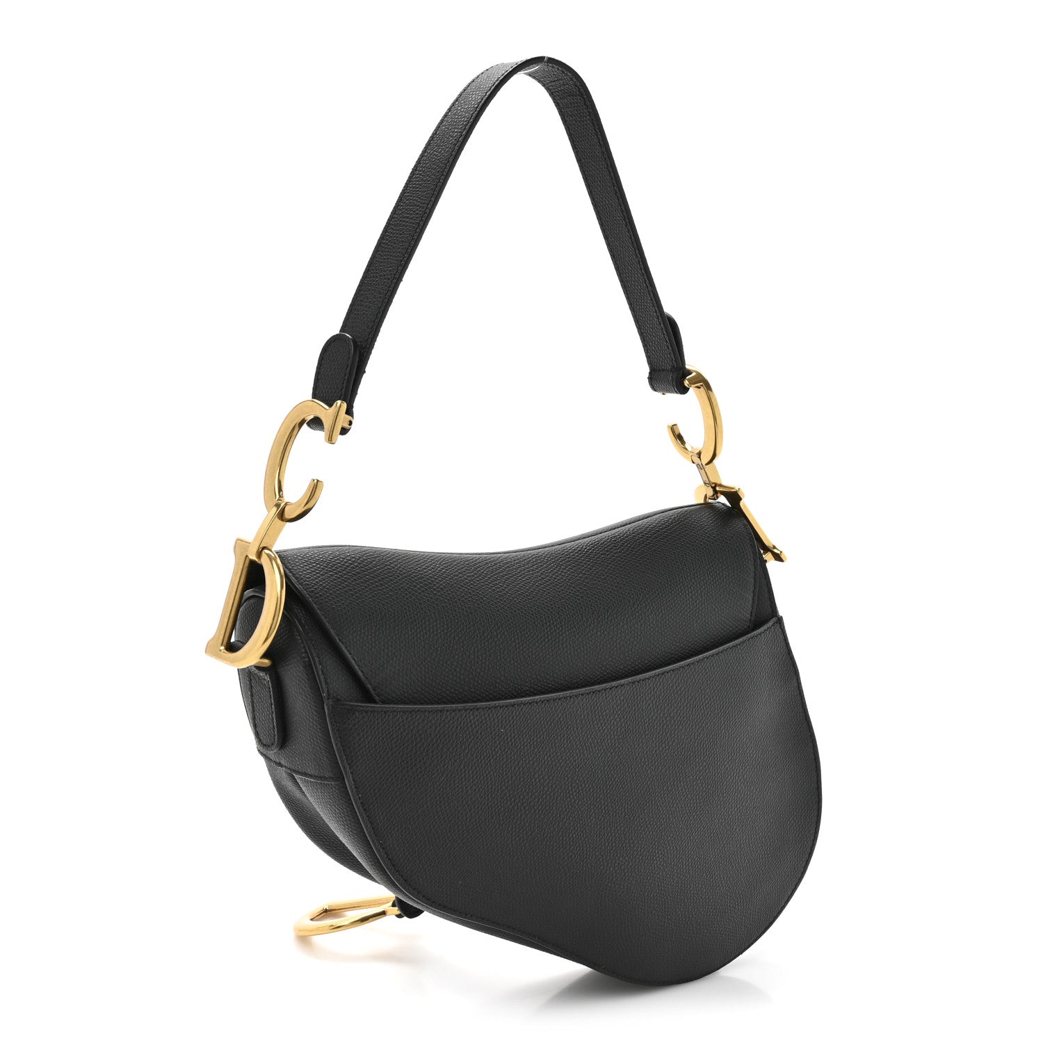 Christian Dior Grained Calfskin Saddle Bag Black 5 of 19