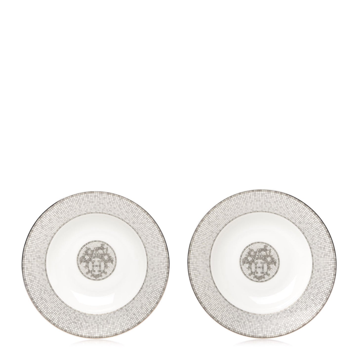 Porcelain Mosaique Au 24 Platine Soup Bowl Set of 2