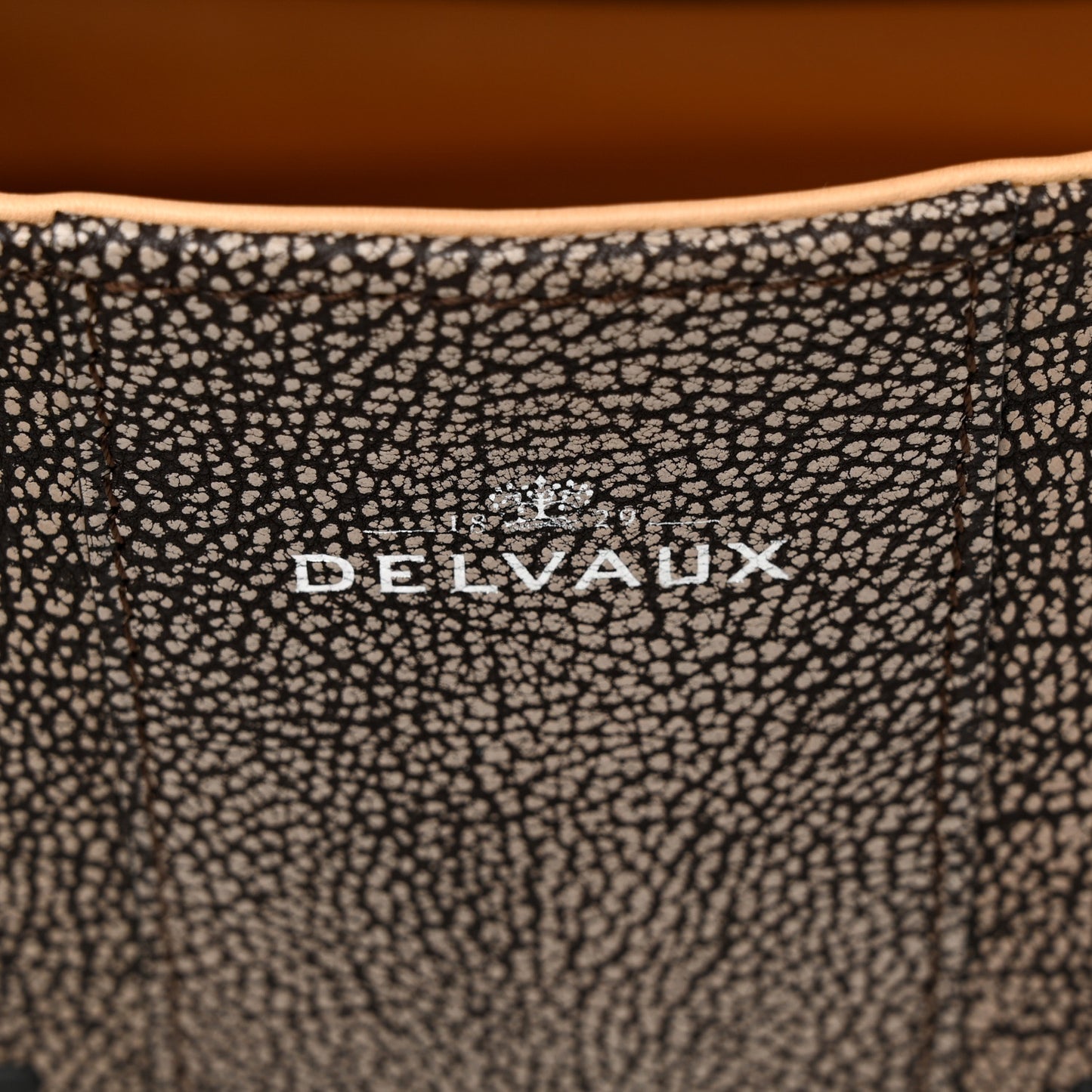 Grained Calfskin Tribal Stitch Brillant East West Satchel Ebene Ivory Black