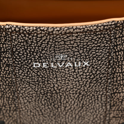 Delvaux Grained Calfskin Tribal Stitch Brillant East West Satchel Ebene Ivory Black 6 of 11