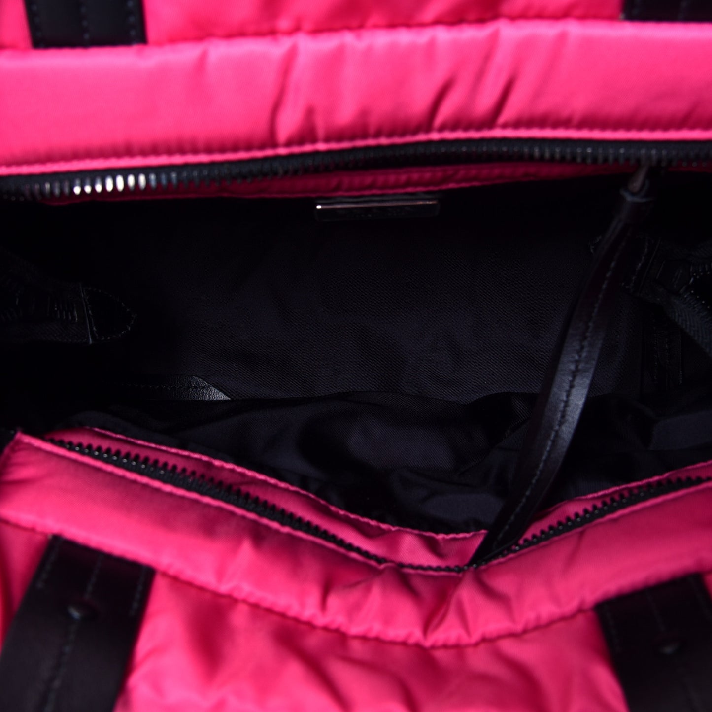 Tessuto Nylon Soft Padded Shopping Tote Fuxia