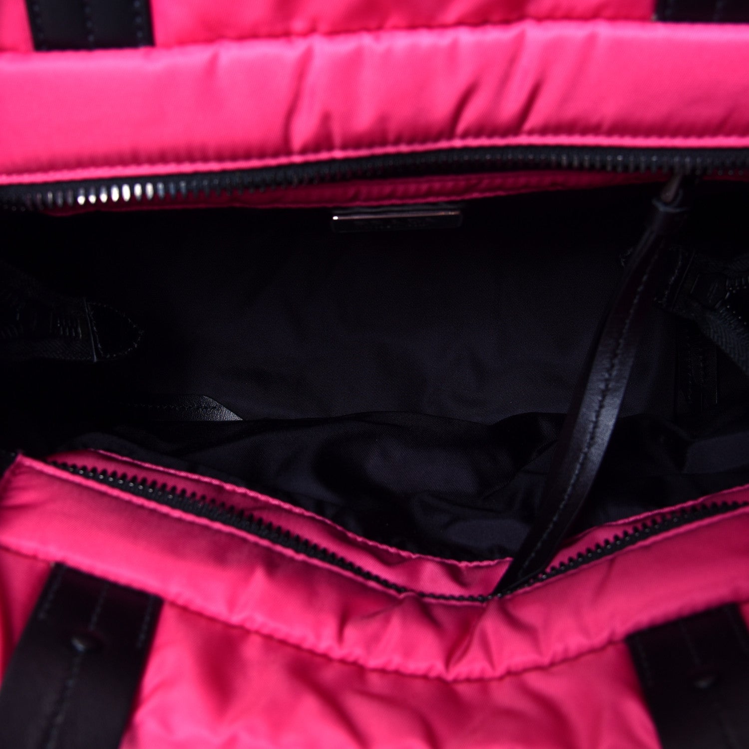 Prada Tessuto Nylon Soft Padded Shopping Tote Fuxia 4 of 4