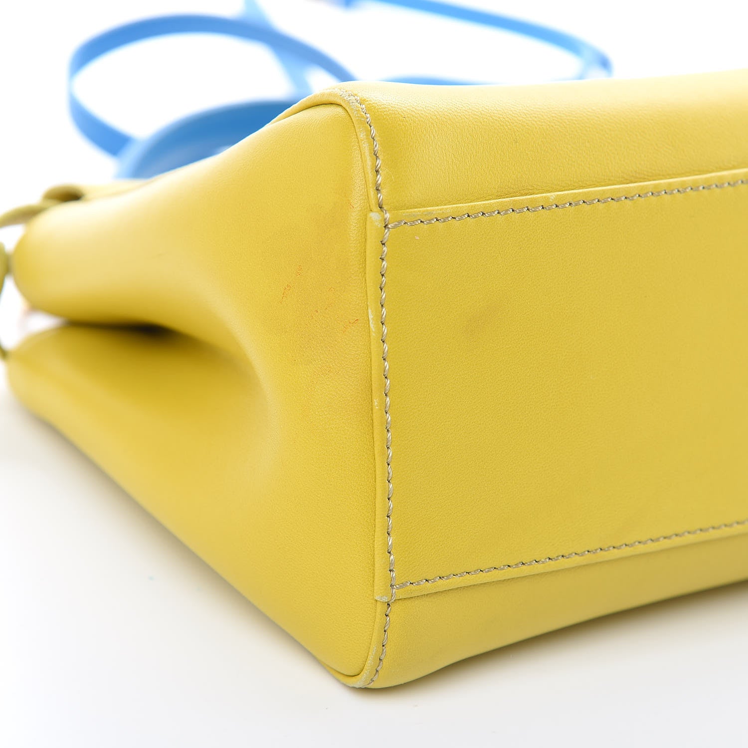Fendi Nappa Colorblock Mini Peekaboo Iconic Satchel Lime Blue Royal Latte 9 of 15