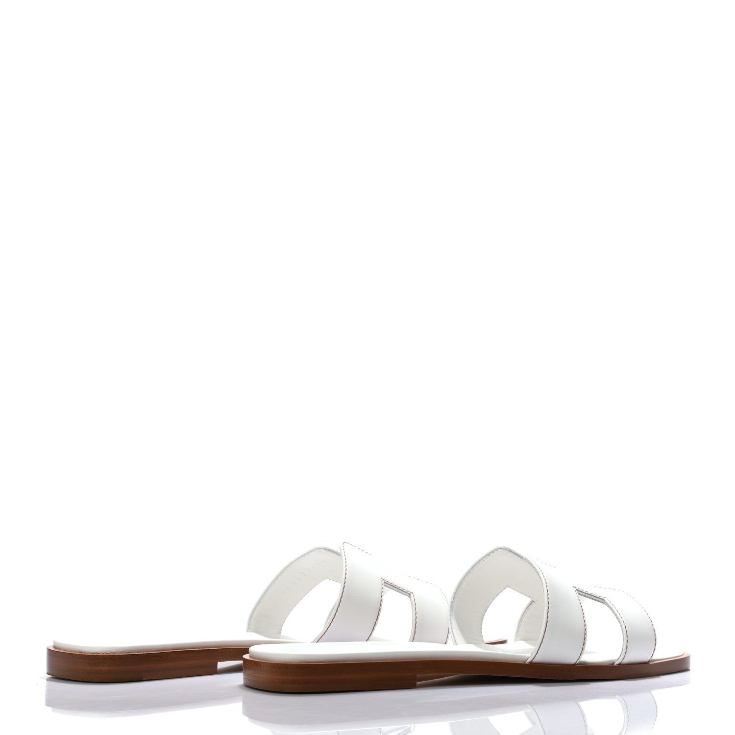 Hermes Box Calfskin Oran Sandals 36.5 White 4 of 8