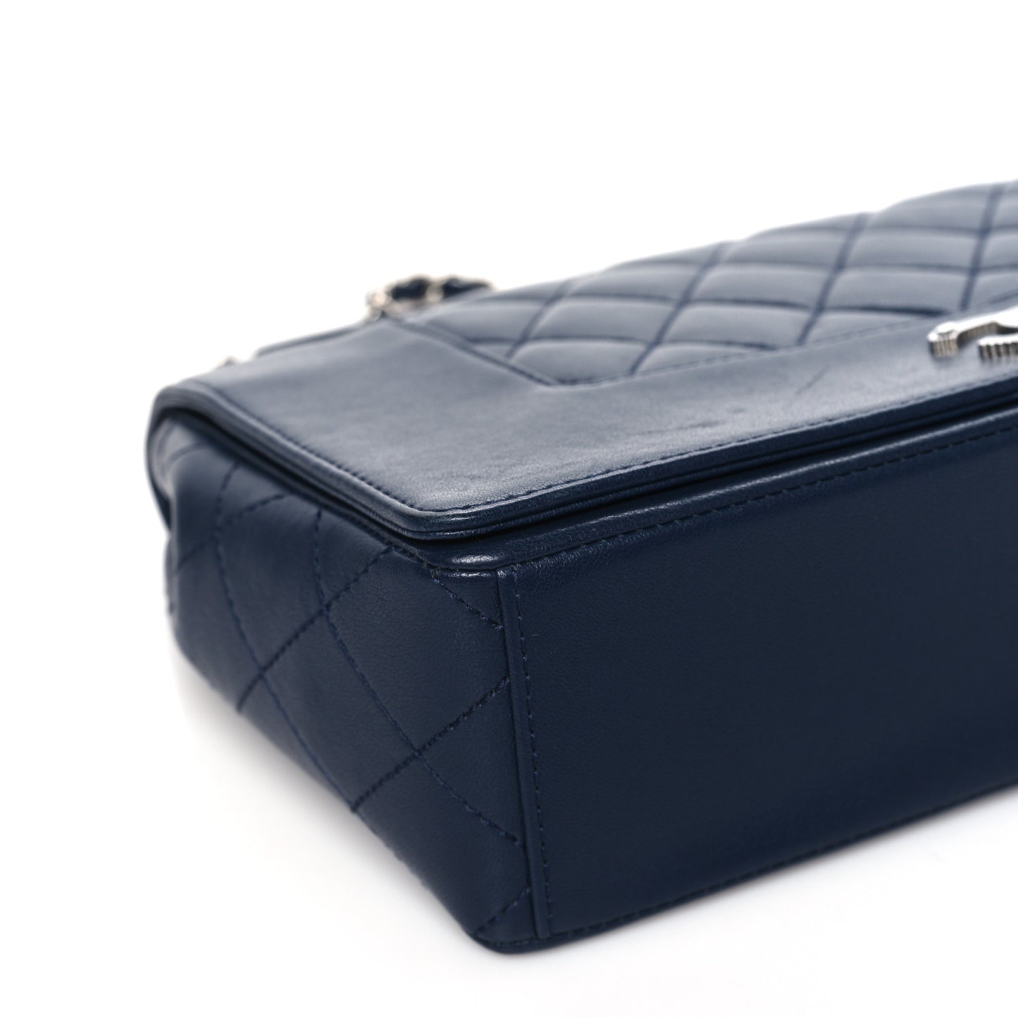 Sheepskin Quilted Vintage Mademoiselle Flap Dark Navy