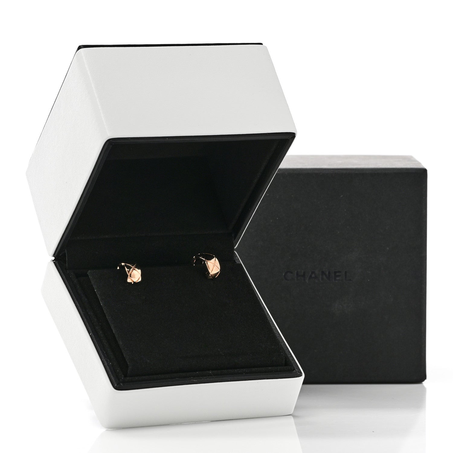 Chanel 18K Beige Gold Coco Crush Hoop Earrings 5 of 5