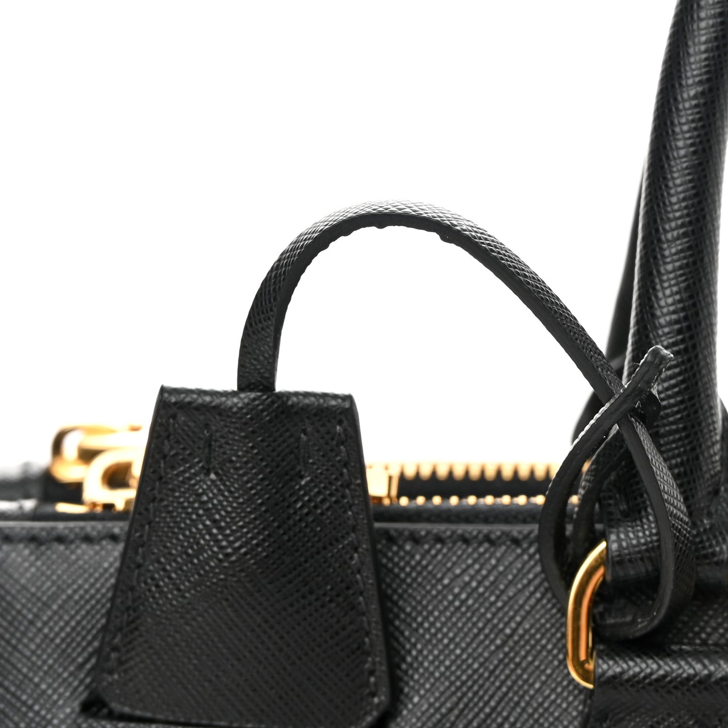 Saffiano Medium Galleria Double Zip Tote Black