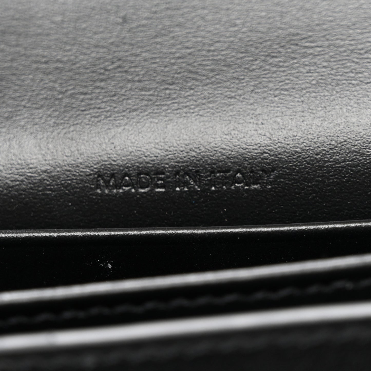 Shiny Calfskin Triomphe Busincess Card Holder Black