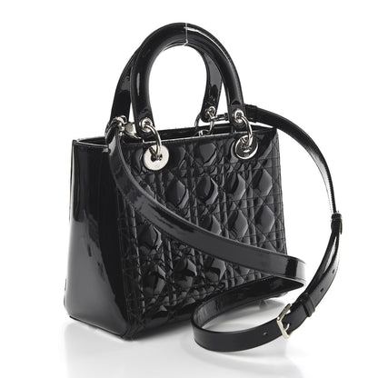 Christian Dior Patent Cannage Medium Lady Dior Black 3 of 9