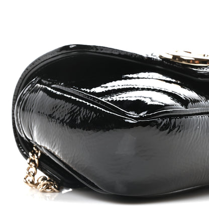 Gucci Patent Lambskin Matelasse Super Mini GG Marmont Shoulder Bag Black 8 of 9