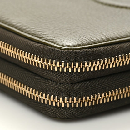 Gucci Pebbled Calfskin Soho Travel Document Case Dark Green 9 of 10