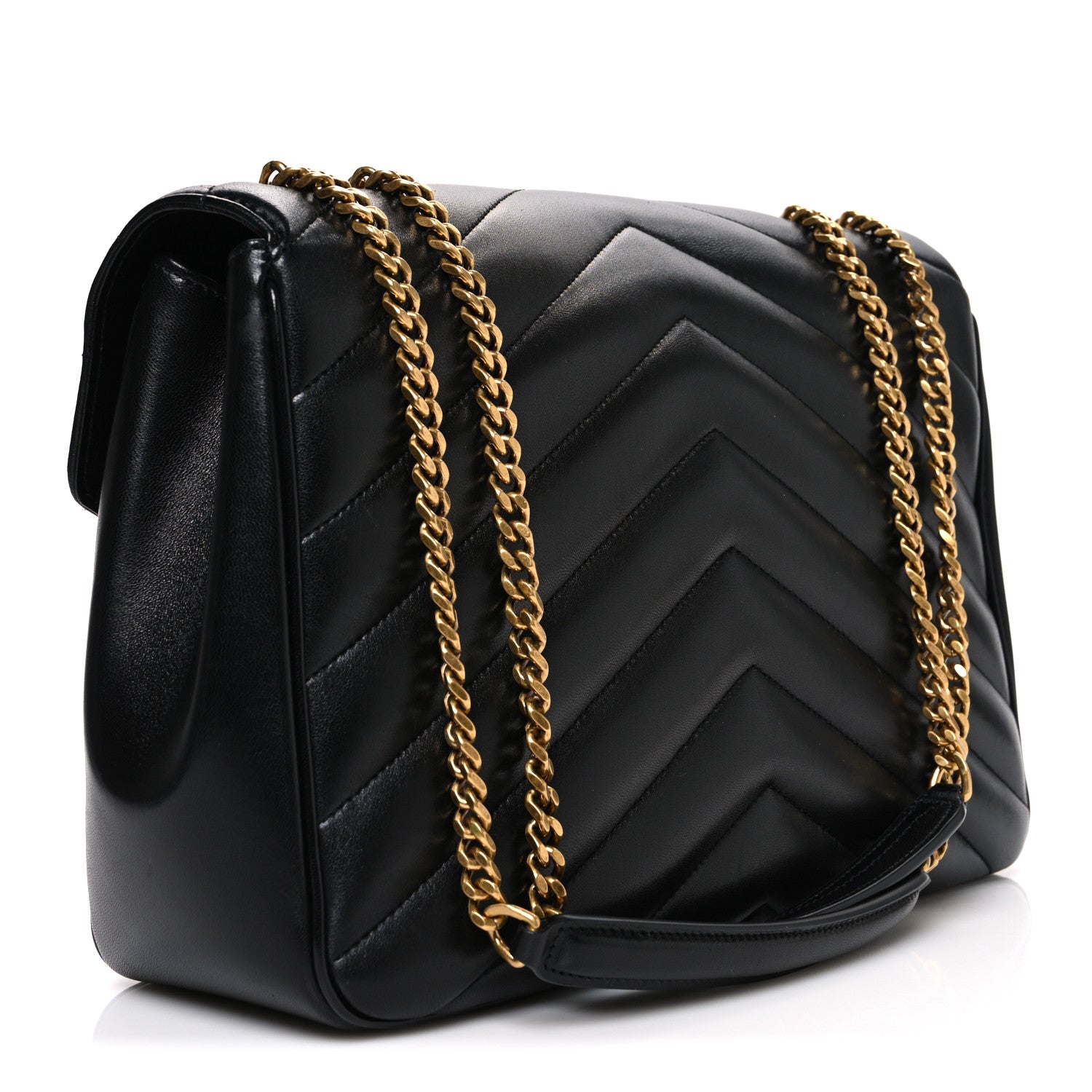 Saint Laurent Lambskin Chevron Quilted Large LouLou Black 4 of 11