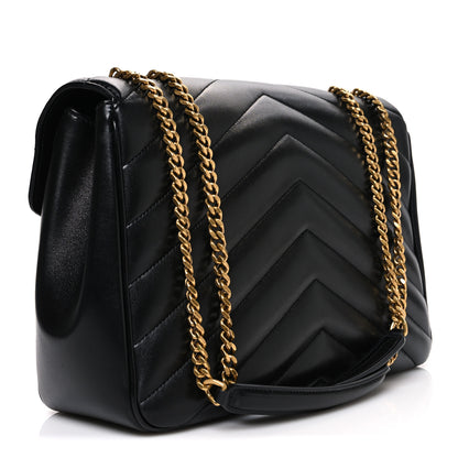 Saint Laurent Lambskin Chevron Quilted Large LouLou Black 4 of 11