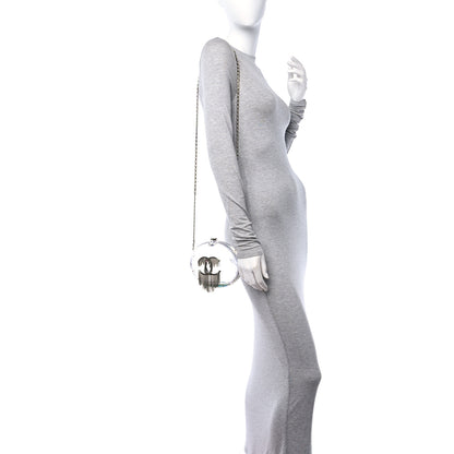 Chanel Plexiglass Iridescent Chain Fringe CC Clutch Clear 2 of 9