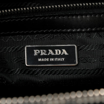 Prada Tessuto Nylon Box Calf Bowling Bag Black 8 of 14