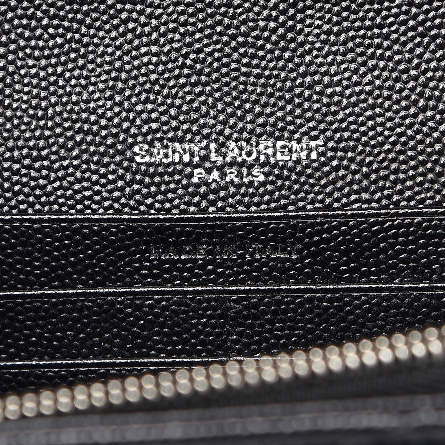 Grain De Poudre Matelasse Chevron Monogram Chain Wallet Black