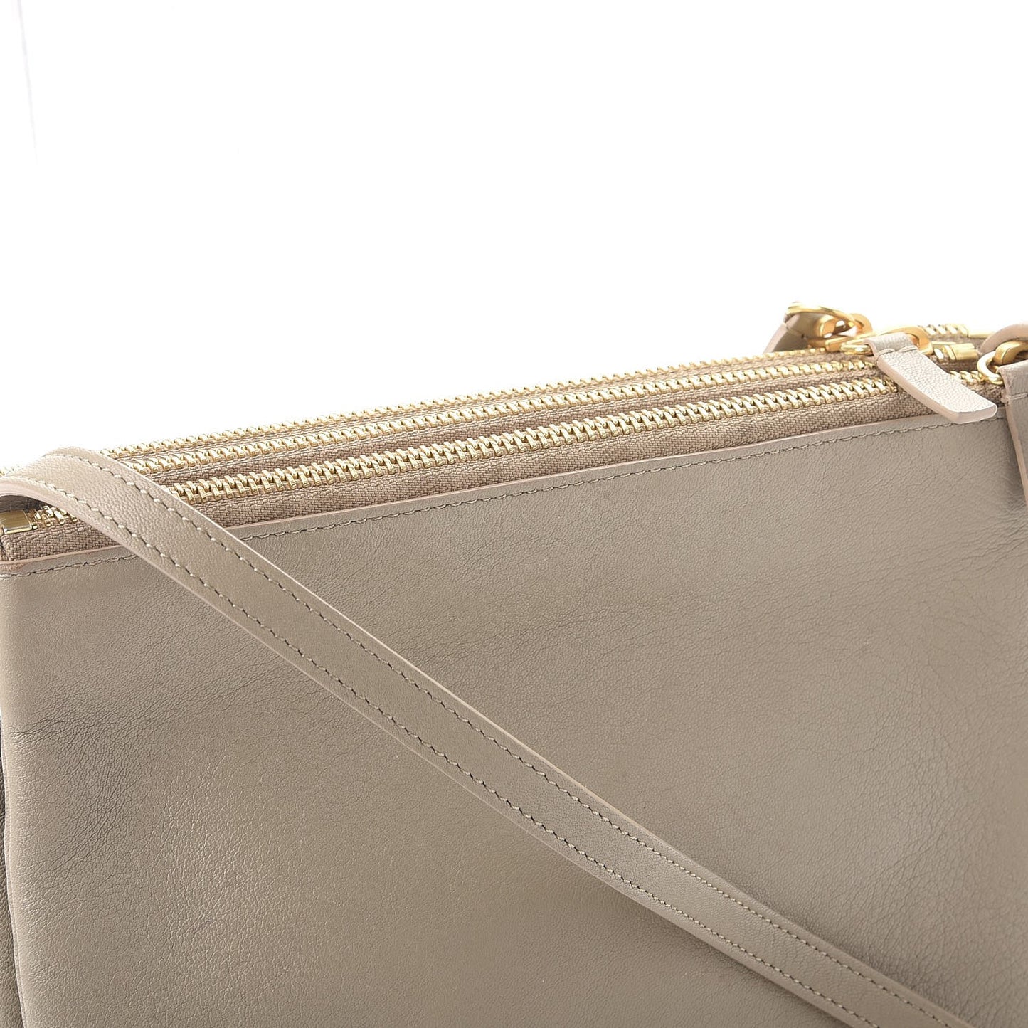 Lambskin Small Trio Crossbody Bag Beige
