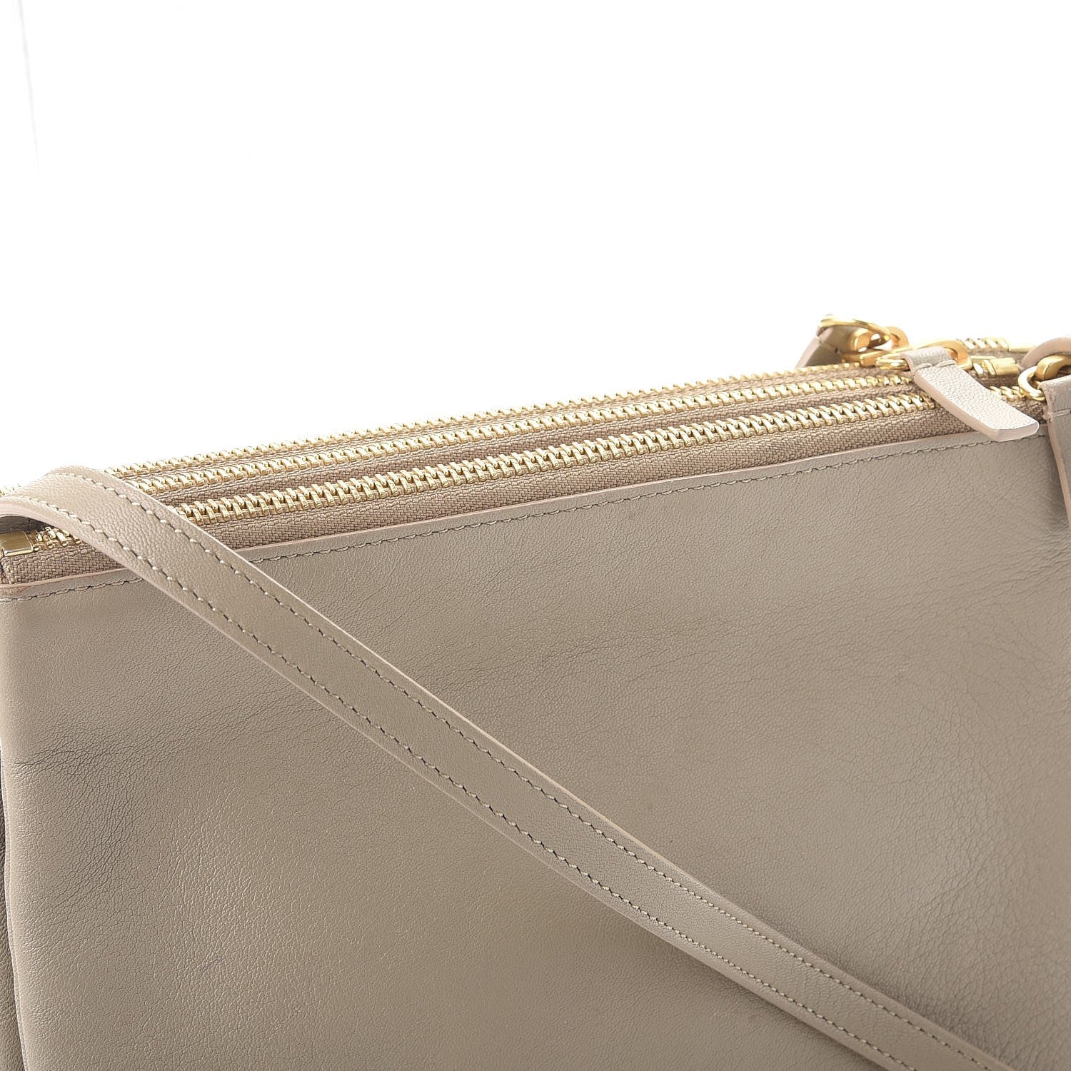 Celine Lambskin Small Trio Crossbody Bag Beige 12 of 12