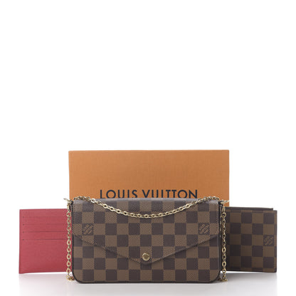 Louis Vuitton Damier Ebene Pochette Felicie Chain Wallet 13 of 14