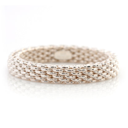 Tiffany Sterling Silver Narrow Mesh Somerset Ring 9 1 of 4