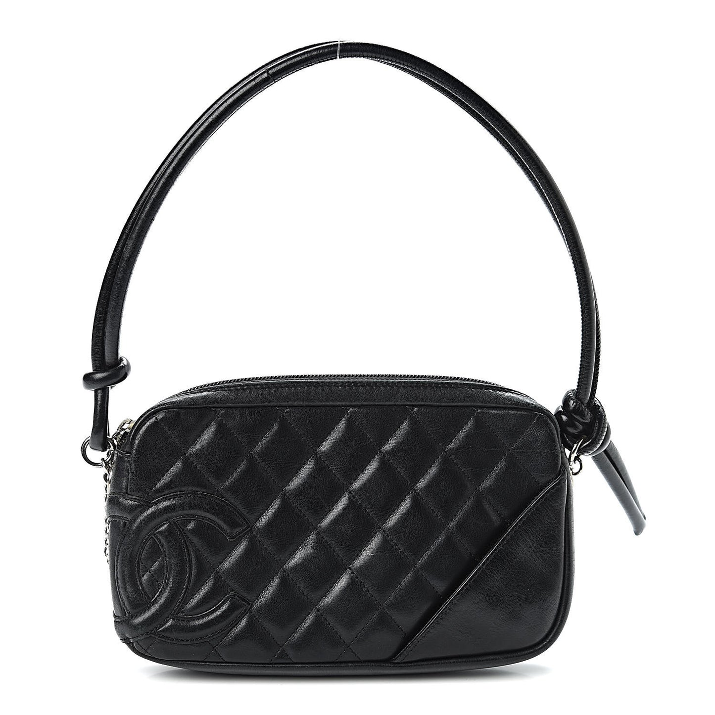 Calfskin Quilted Cambon Pochette Black