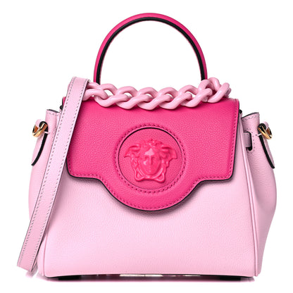 Versace Calfskin Medusa Small Top Handle Handbag Fuxia Light Pink 1 of 14