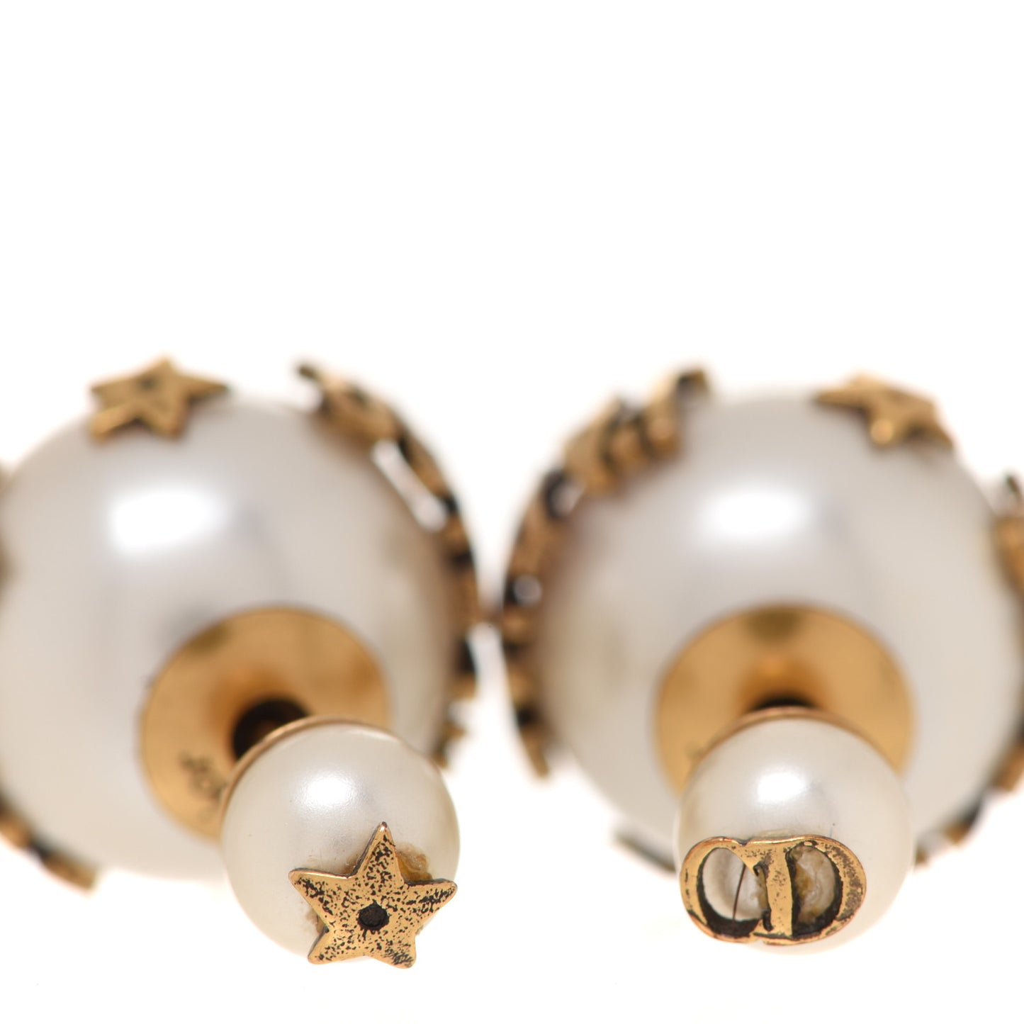 Pearl J'Adior Mise En Dior Tribal Earrings Gold