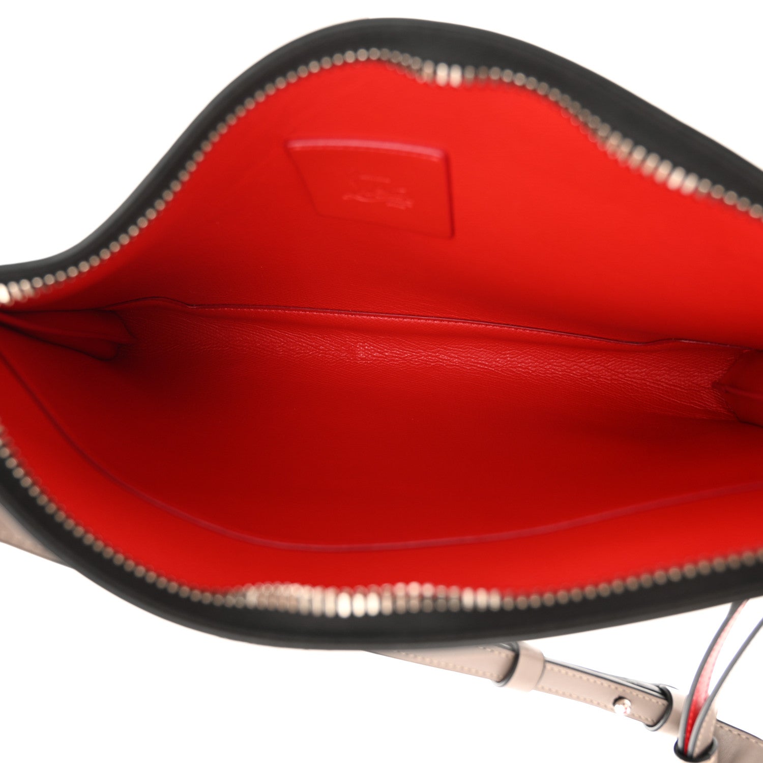 Christian Louboutin Calfskin Studded Skypouch Crossbody Clutch Grey 5 of 14