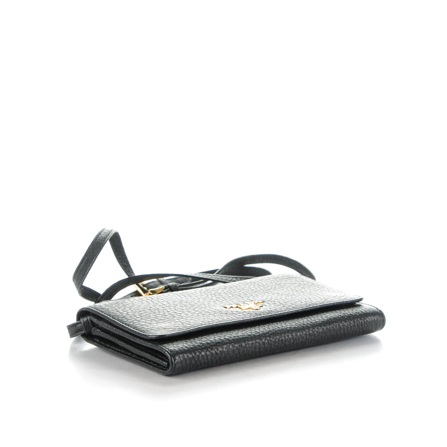 Vitello Daino Metal Mini Crossbody Nero Black