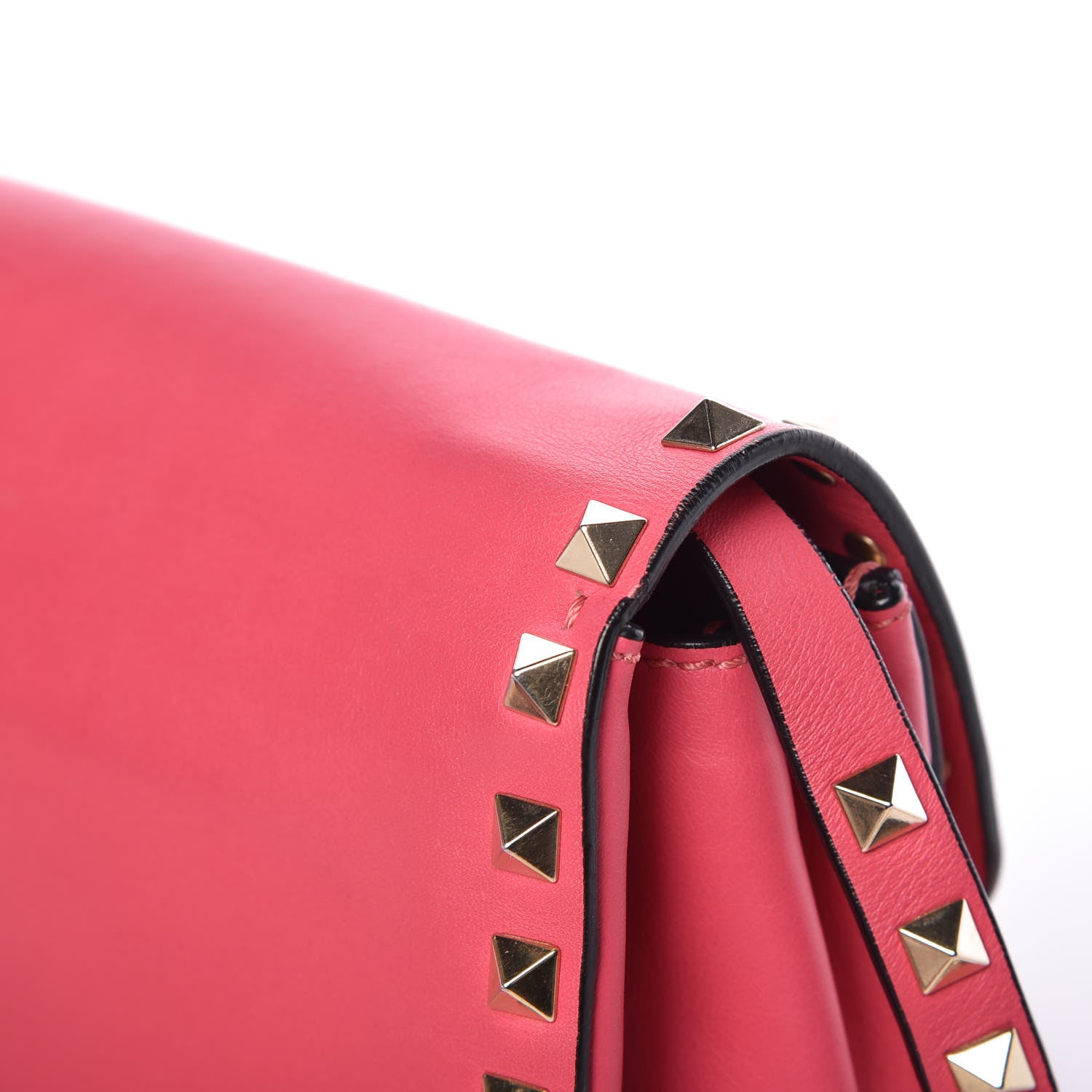 Valentino Garavani Vitello Mini Rockstud Flap Saddle Crossbody Bag Deep Rose 12 of 12