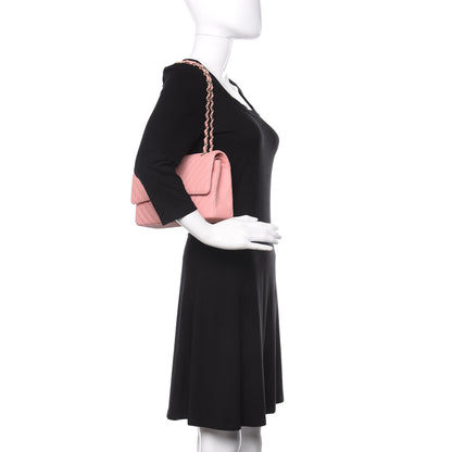 Chanel Caviar Chevron Quilted Medium Double Flap Pink 2 of 10