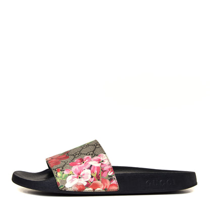 Gucci GG Supreme Monogram Blooms Slide Sandals Beige Multicolor 2 of 14