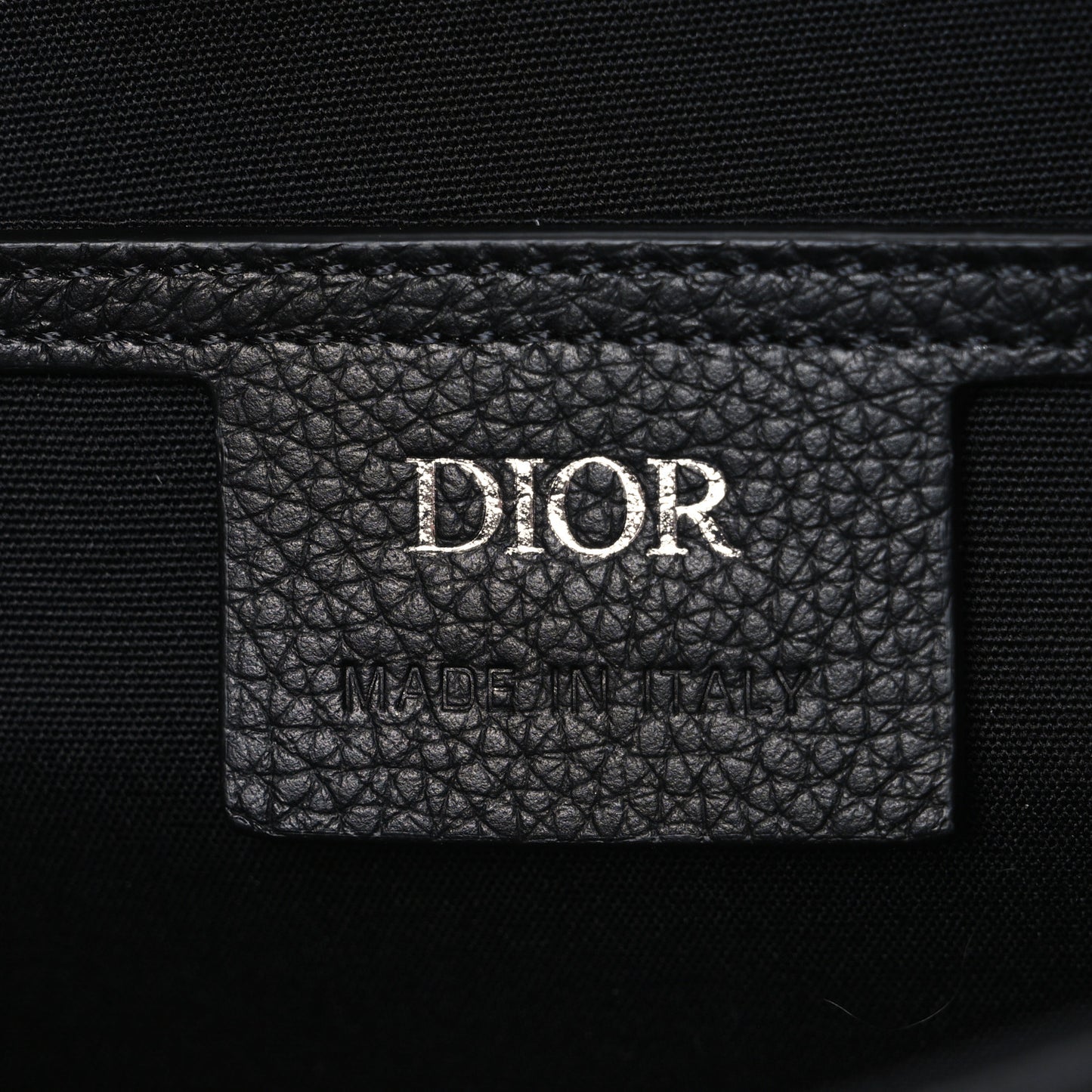Grained Calfskin Saddle Messenger Bag Black