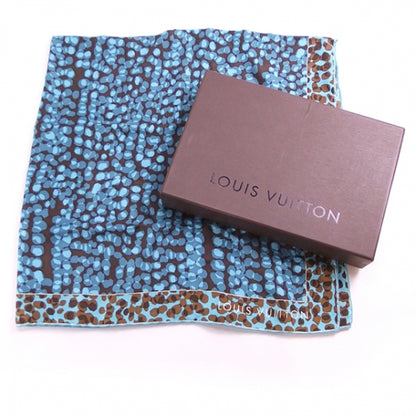 Louis Vuitton Silk Carre Leopard Scarf Blue 8 of 8