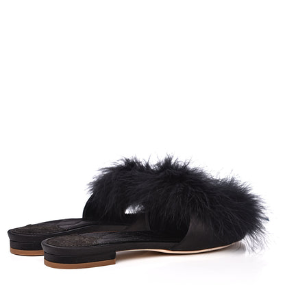 Louis Vuitton Fur Crystal LV Marilyn Flat Mule 38 Black 4 of 9